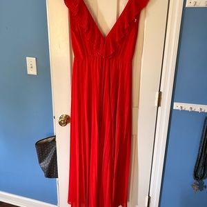 Zara maxi coral dress (has slip attached)